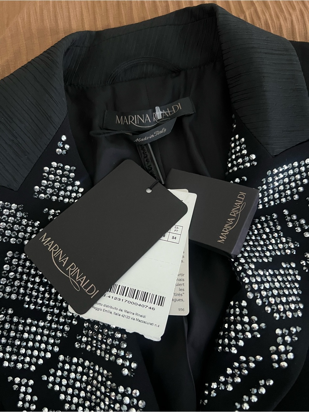 ✅🆕 Embellished Black Women's Blazer Jacket.plus size :18 - Picture 8 of 12